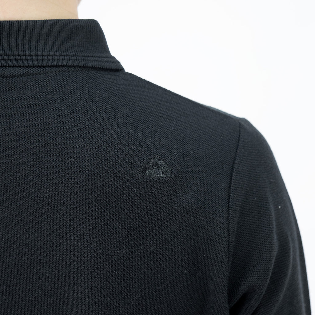Polera Pique Quebec Manga Larga Negro Mujer