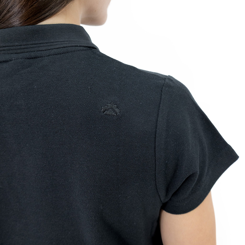 Polera Pique Quebec Manga Corta Negro Mujer