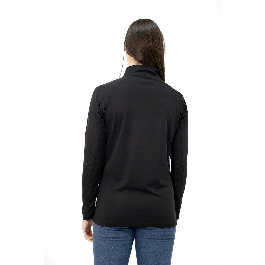 Polera Quebec Half-Zip Negro Mujer
