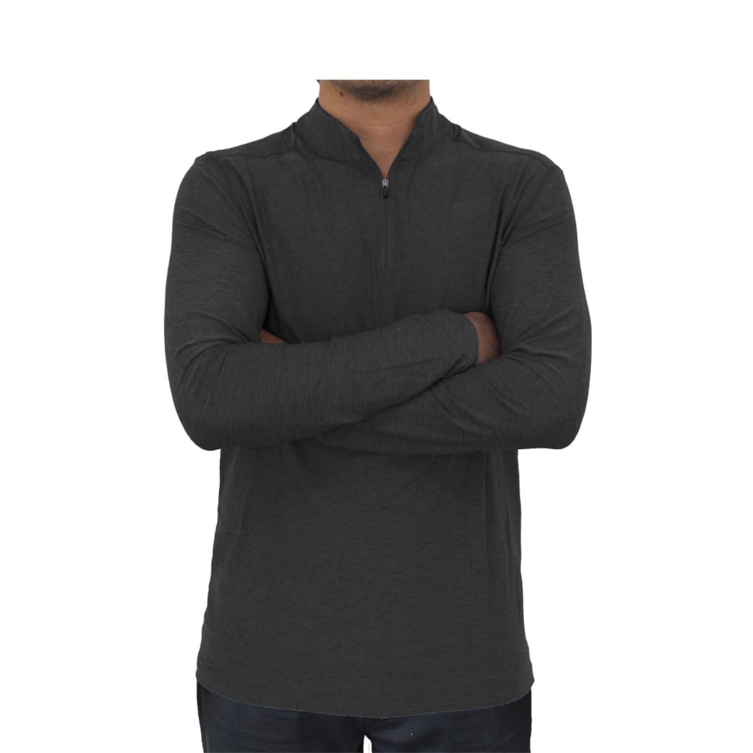 Polera Dry Fit HW Manga Larga Carbon Grey