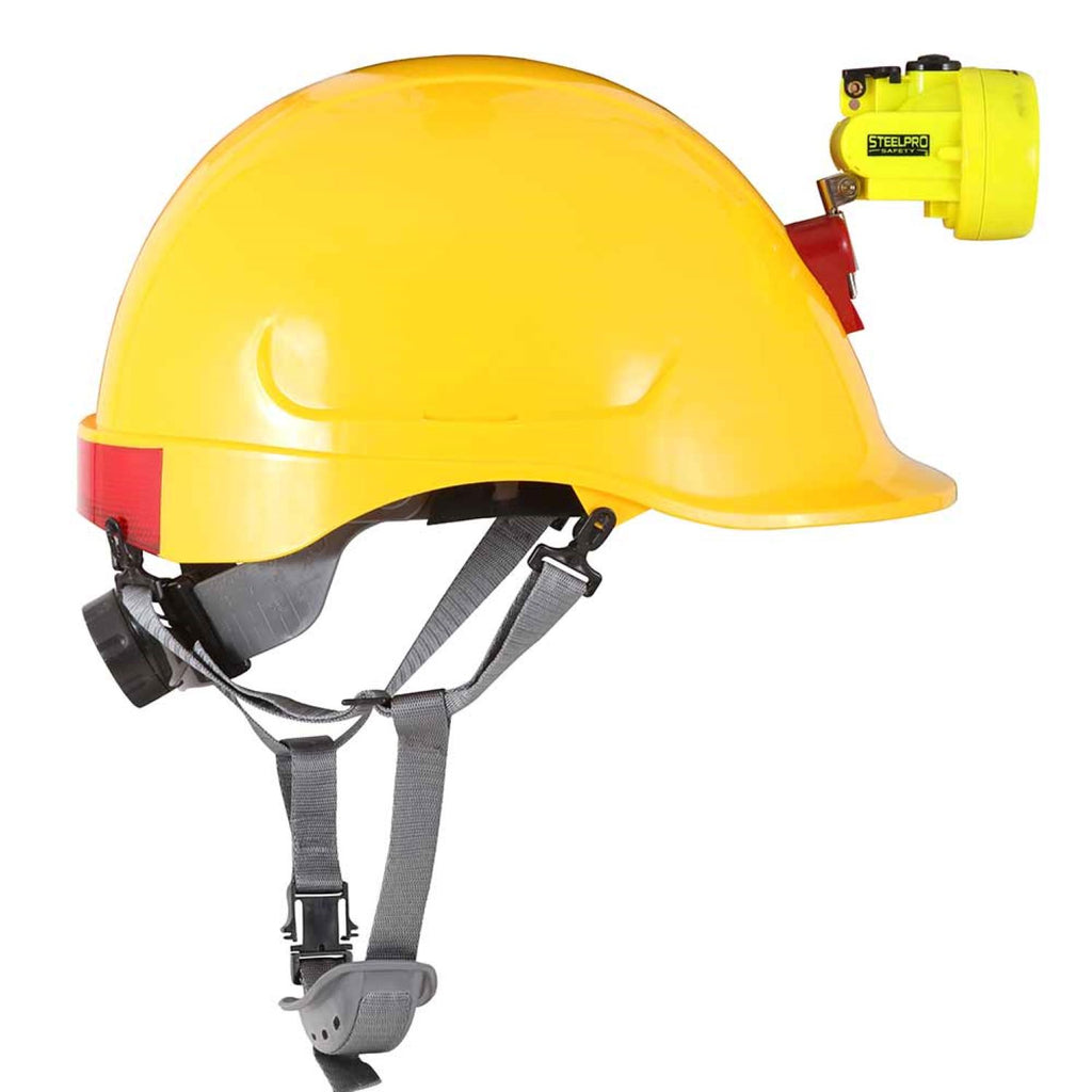 Casco Steelpro ABS MTA Amarillo con Portalámpara Full