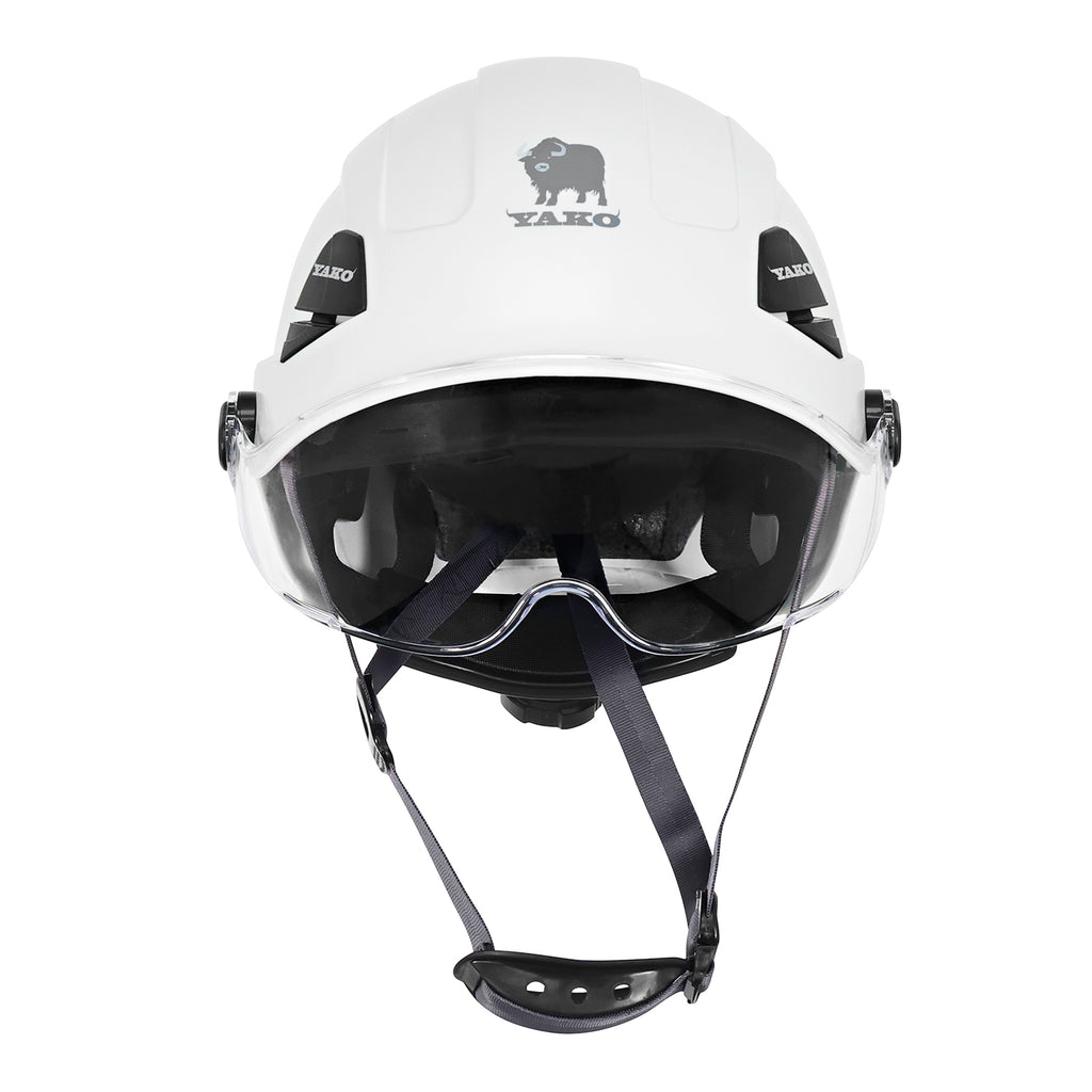 CASCO YAKO STEELPRO BLANCO CON VISERA ISP