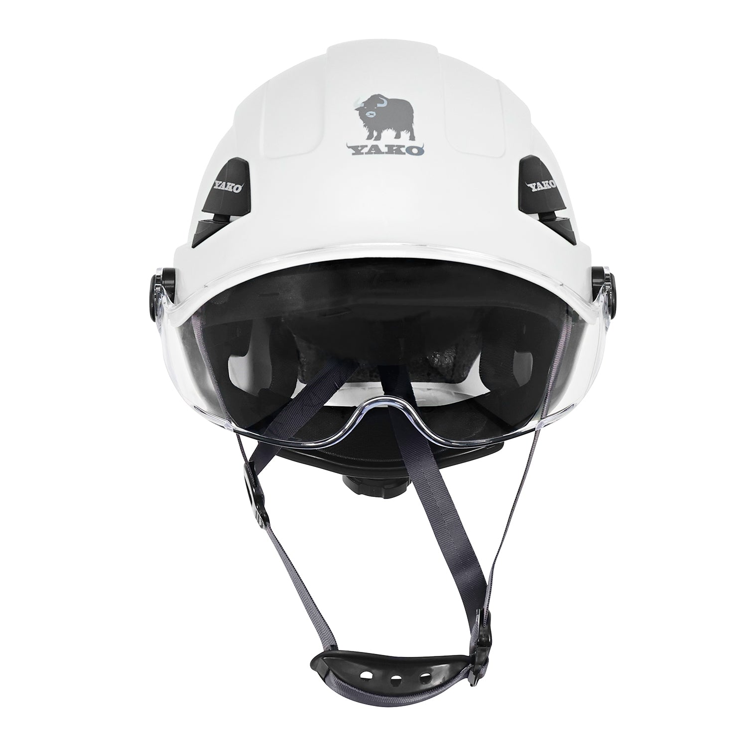 Casco Yako Steelpro Blanco con visera ISP