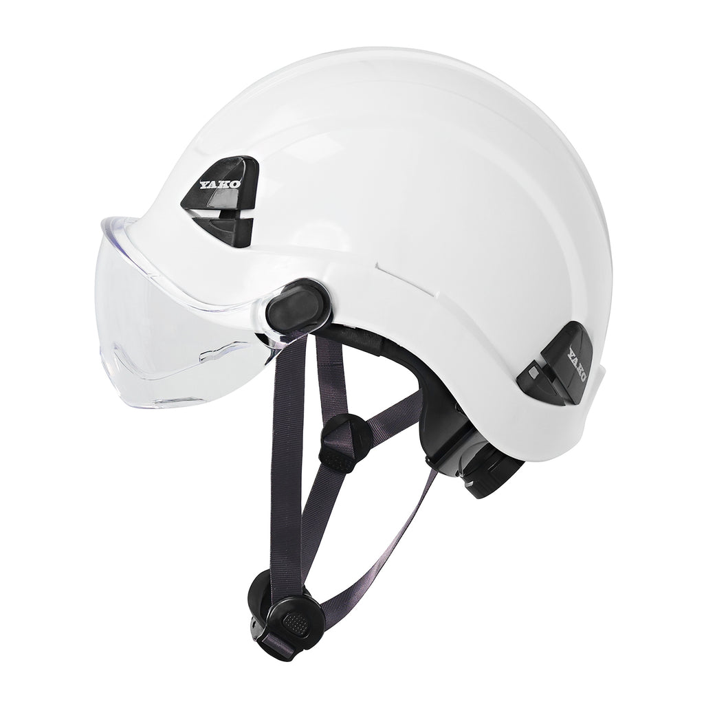CASCO YAKO STEELPRO BLANCO CON VISERA ISP