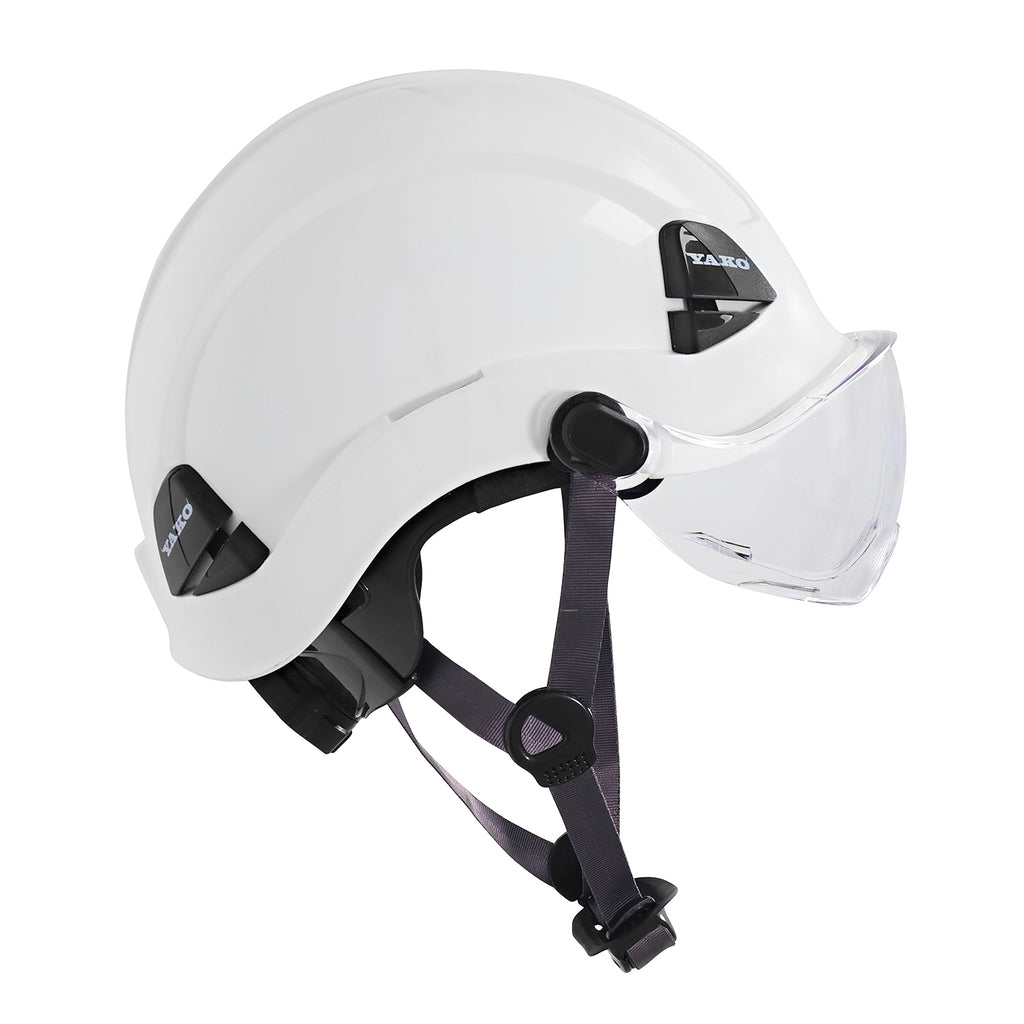 CASCO YAKO STEELPRO BLANCO CON VISERA ISP