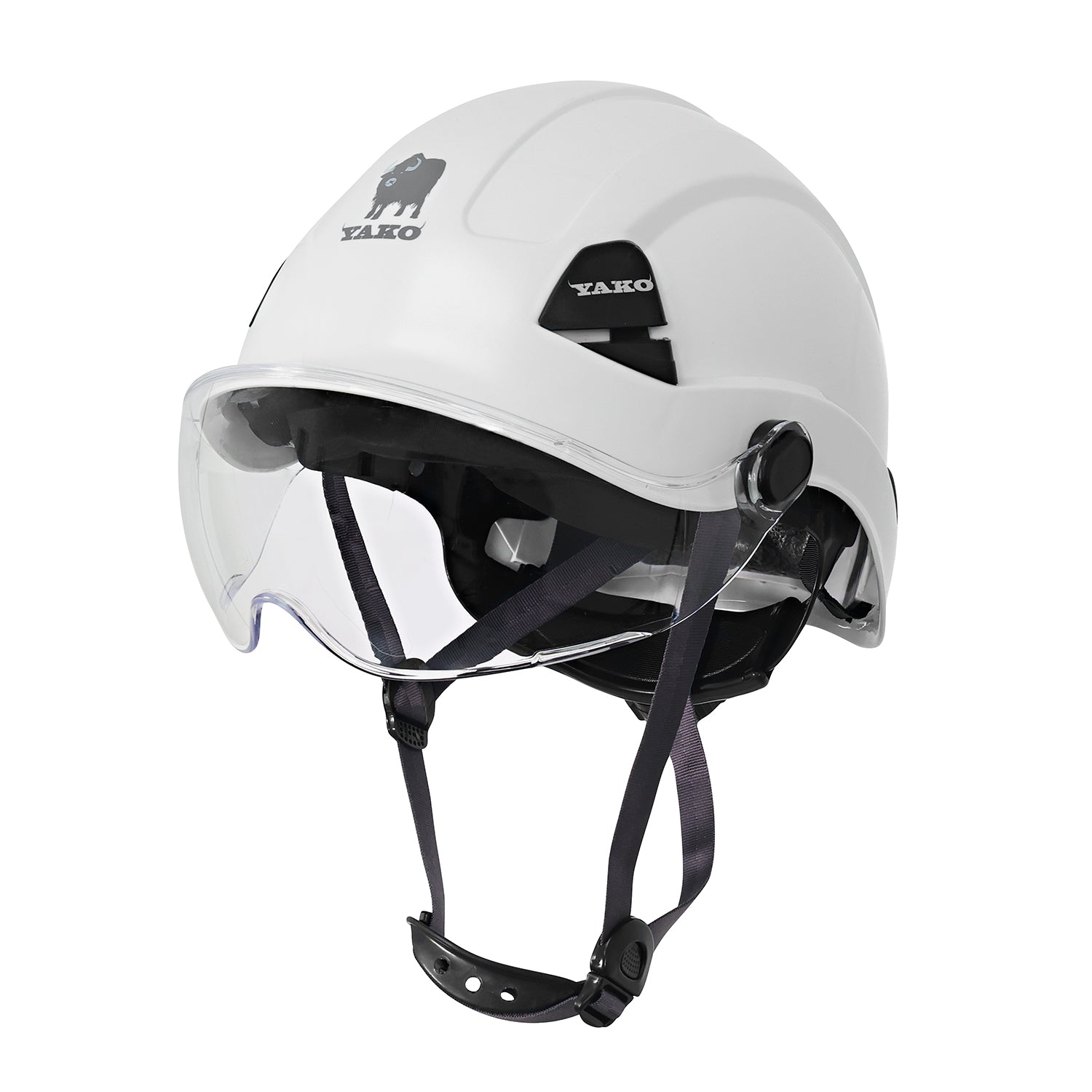 CASCO YAKO STEELPRO BLANCO CON VISERA ISP