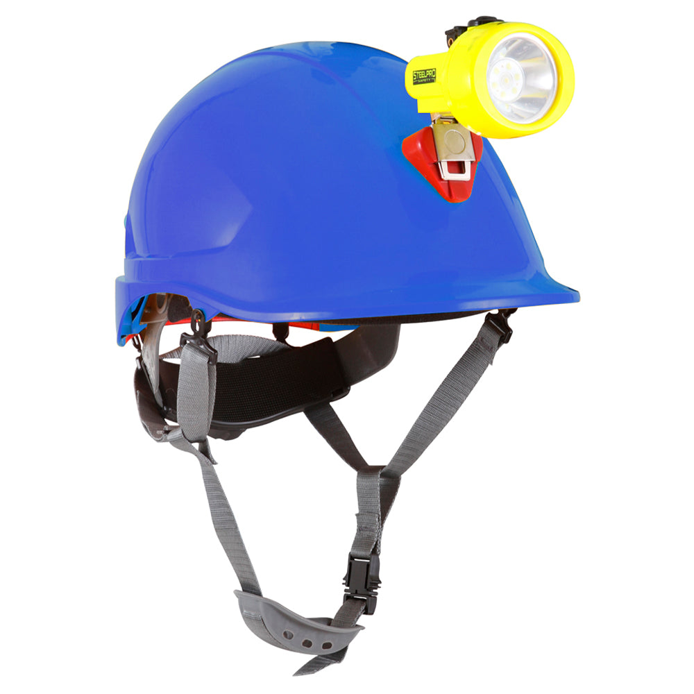 CASCO STEELPRO ABS MTA AMARILLO CON PORTALÁMPARA FULL