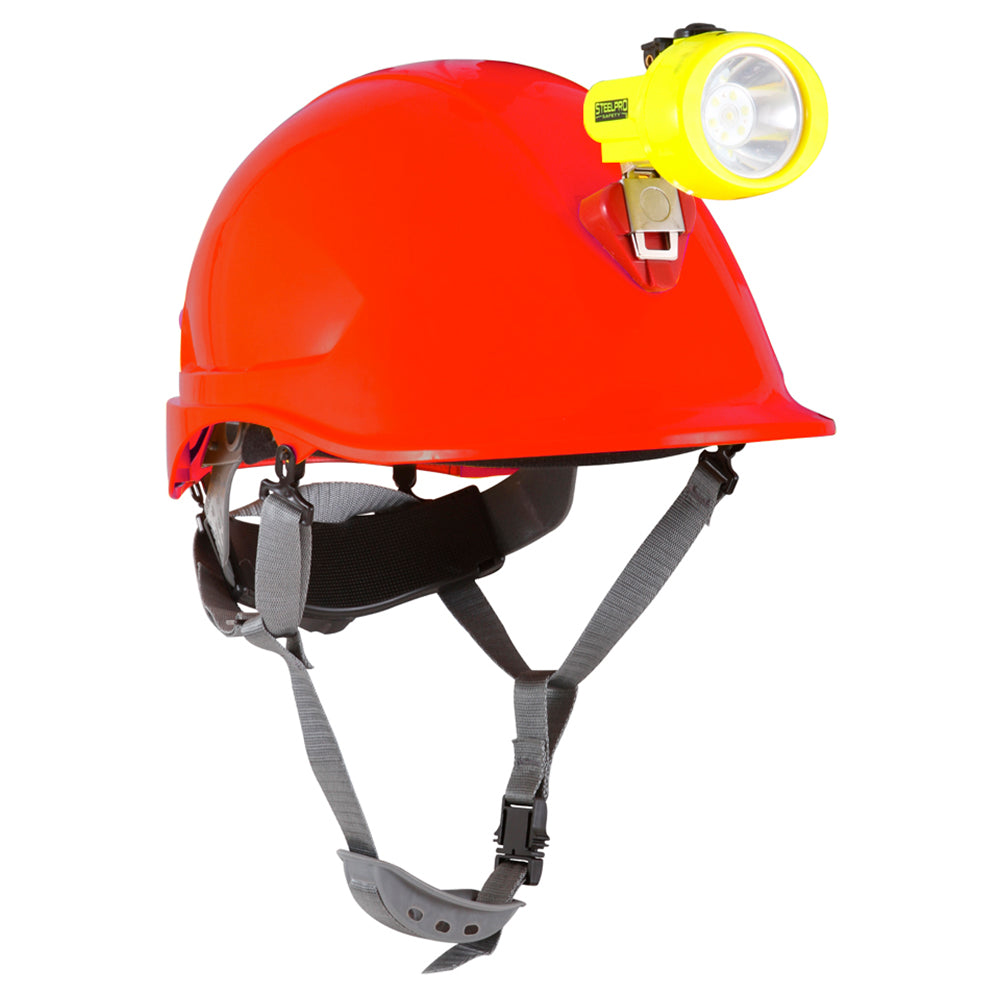 CASCO STEELPRO ABS MTA ROJO CON PORTALÁMPARA FULL