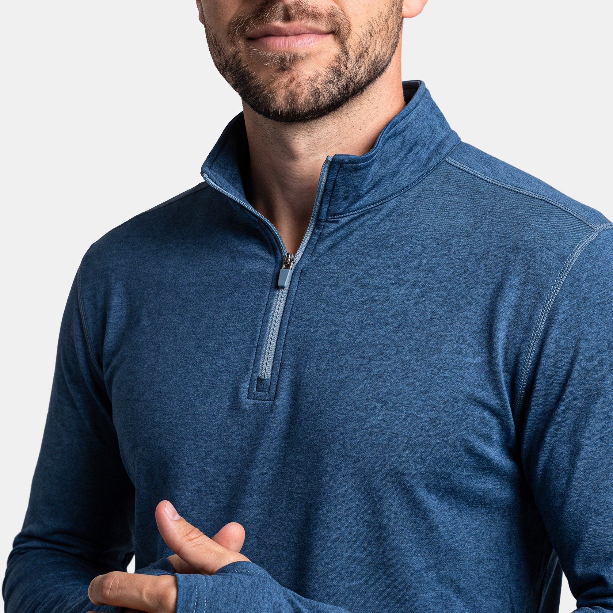 Polera Dry Fit HW SPX Manga Larga Hombre Deep Blue