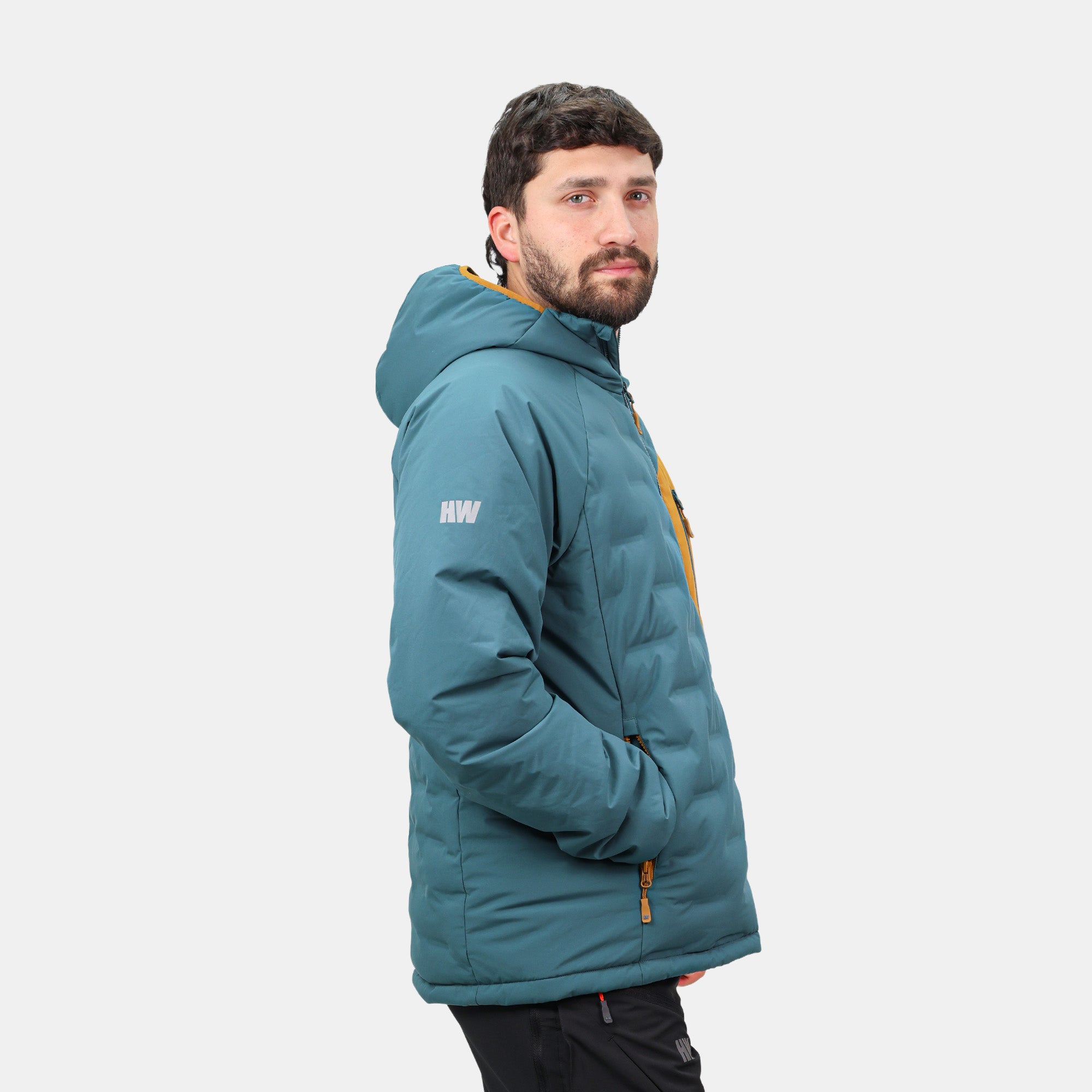 Parka Insulada HW Explorer Hombre Petroleo Mostaza