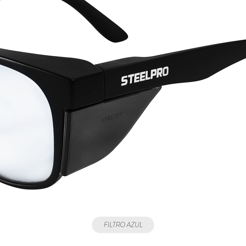 Lente Seguridad Safeblack Claro Blue Blocker Steelpro