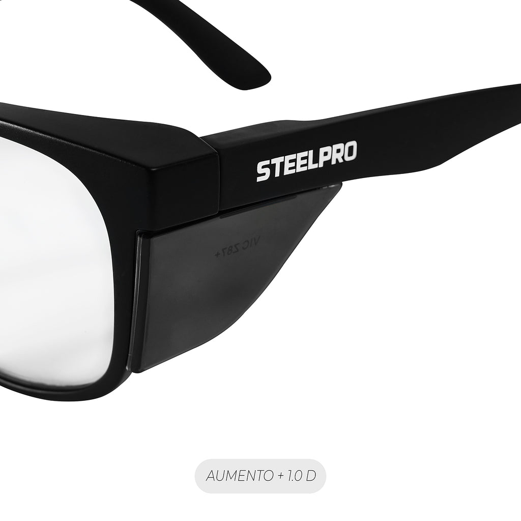 Lente Seguridad Safeblack Claro Full Reader +1.0D Steelpro
