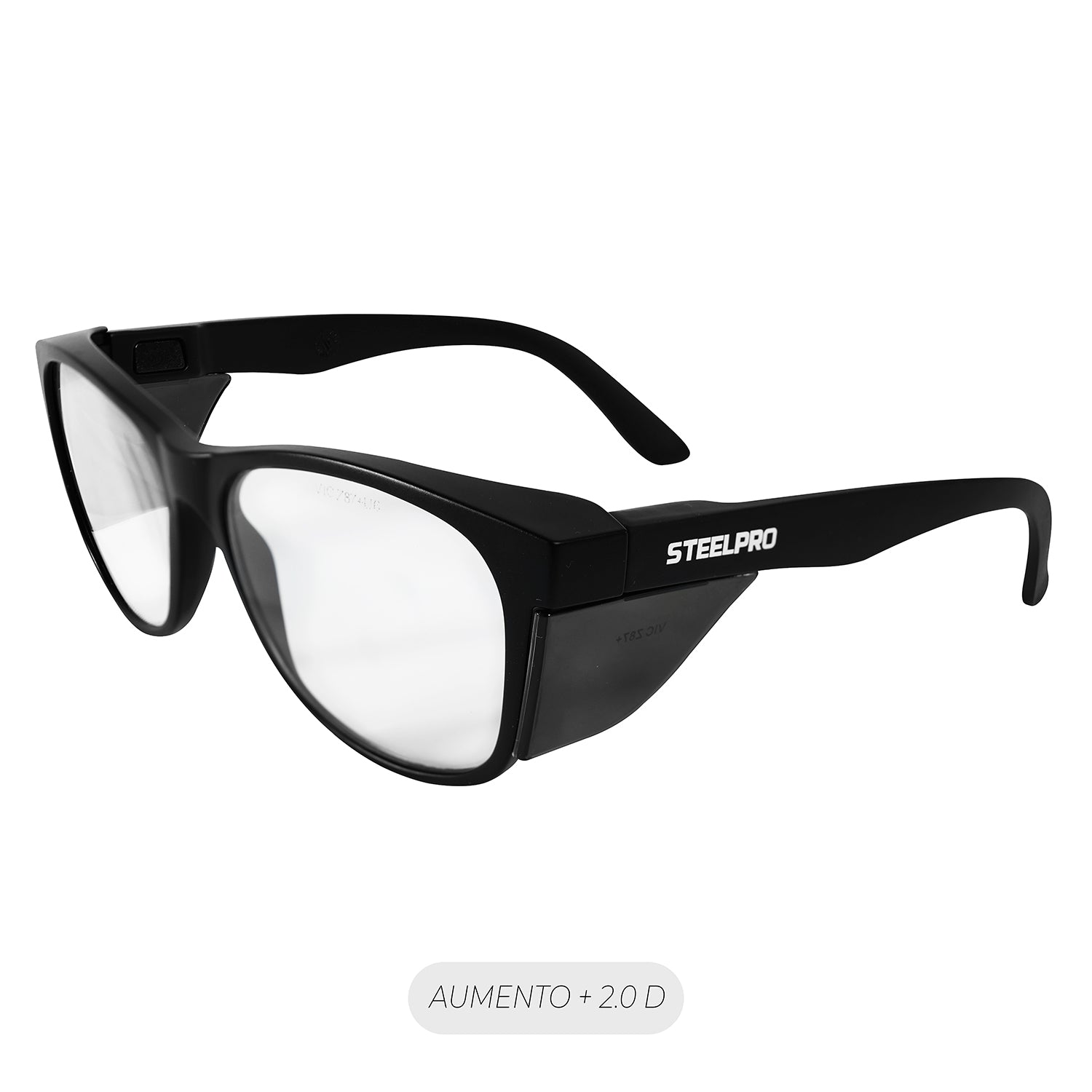 Lente Seguridad Safeblack Claro Full Reader +2.0D Steelpro