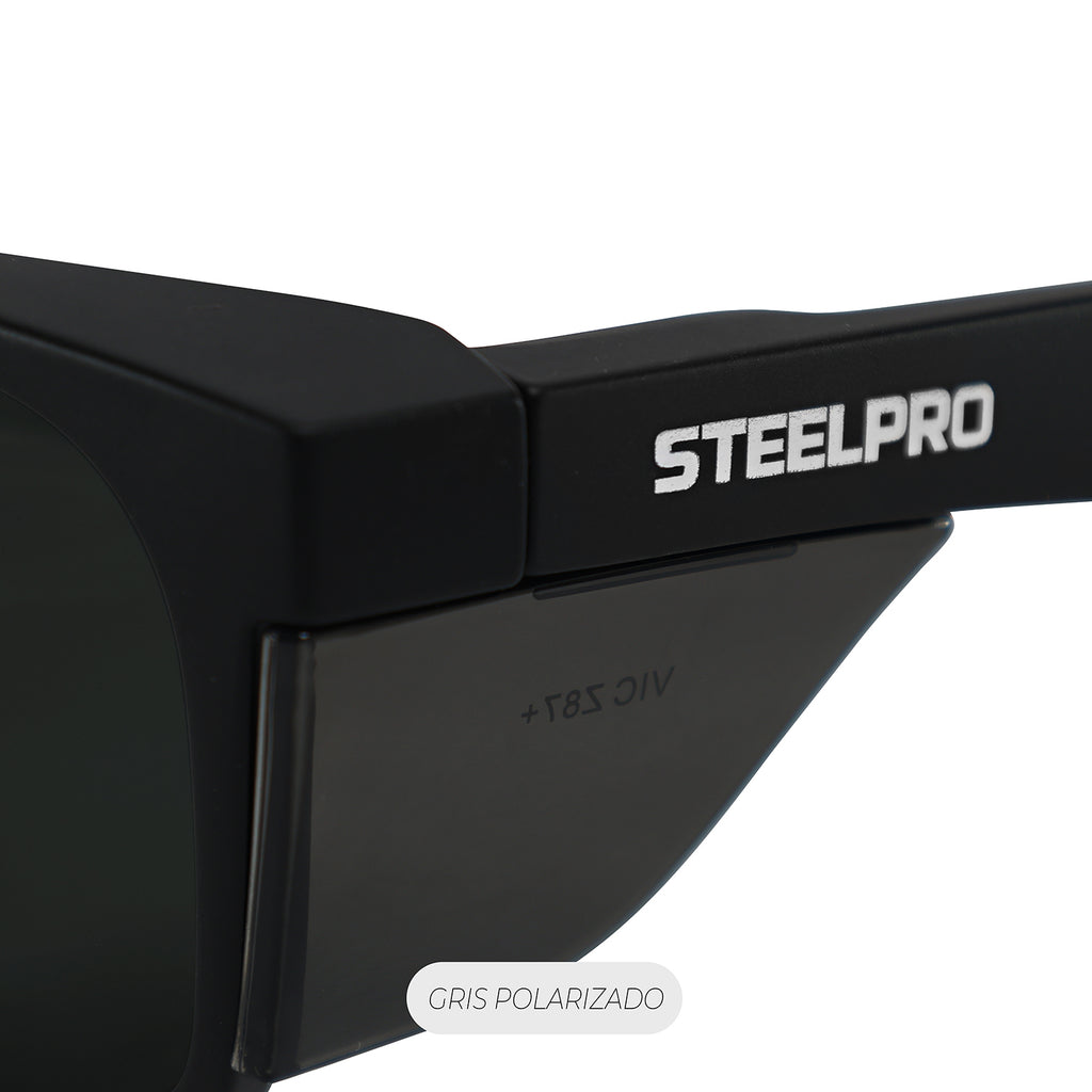 Lente Seguridad Safeblack Gris Polarizado Steelpro