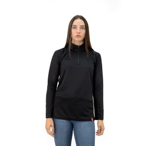 Polera Quebec Half-Zip Negro Mujer